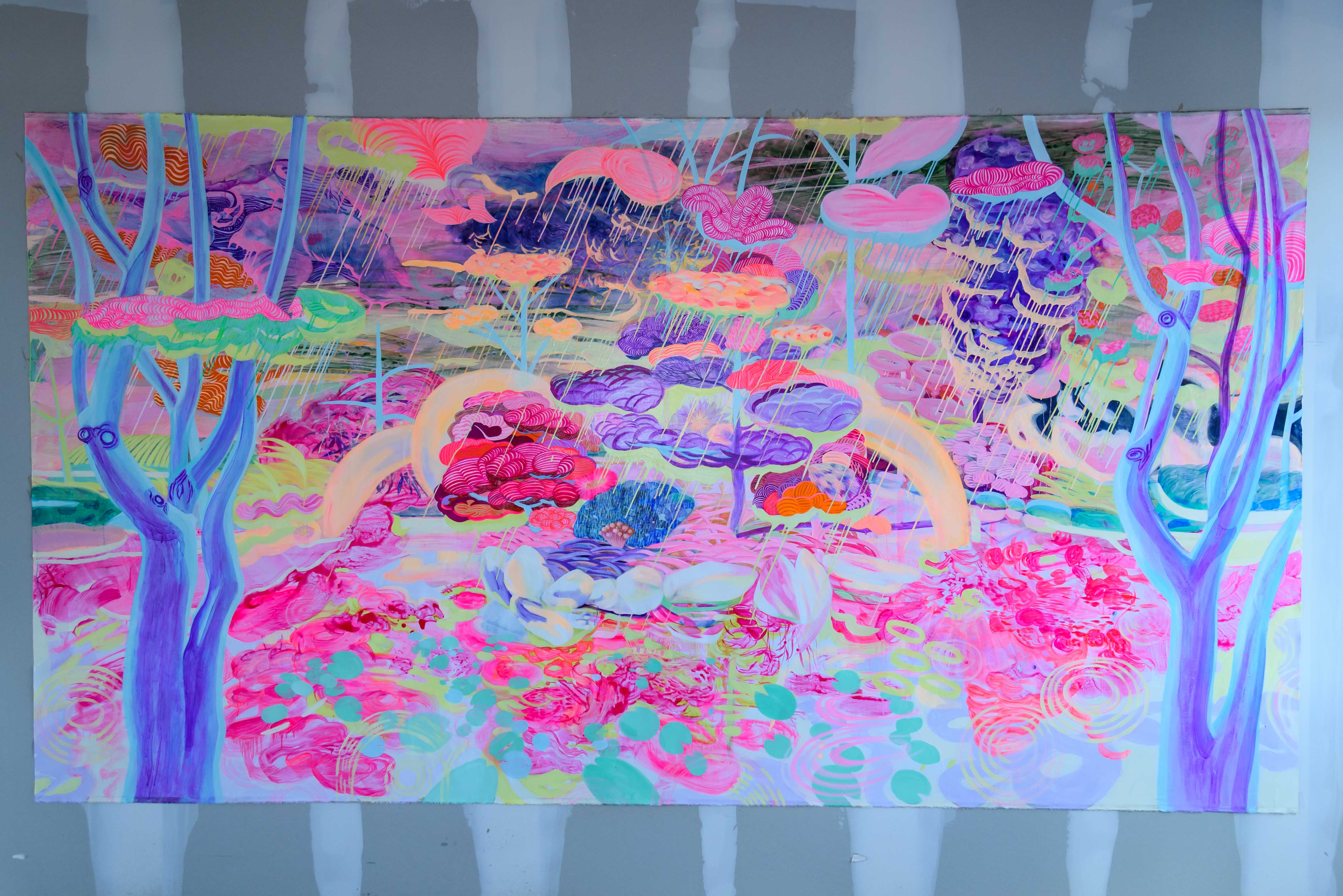 Fluid Sunshine 2, 400×210cm, acrylic on canvas, 2024
